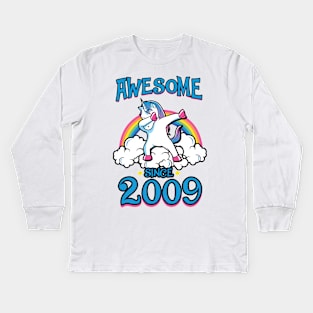 Awesome since 2009 Kids Long Sleeve T-Shirt